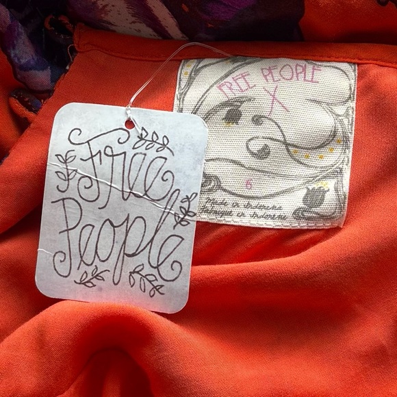 Free People Floral Maxi Dress Spaghetti Strap Backless Long Swing Dress Size 6 - Picture 9 of 12